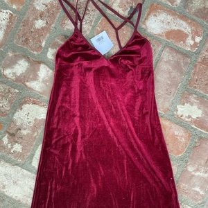 Red velvet dress